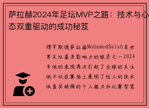 萨拉赫2024年足坛MVP之路：技术与心态双重驱动的成功秘笈